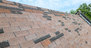 torn off shingles on roof