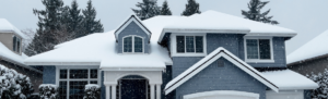 gray house covered with snow