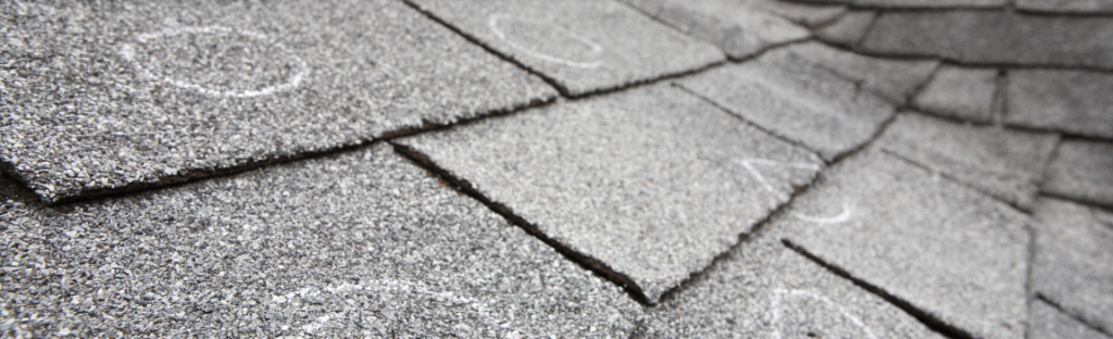 roof with hail damage circles